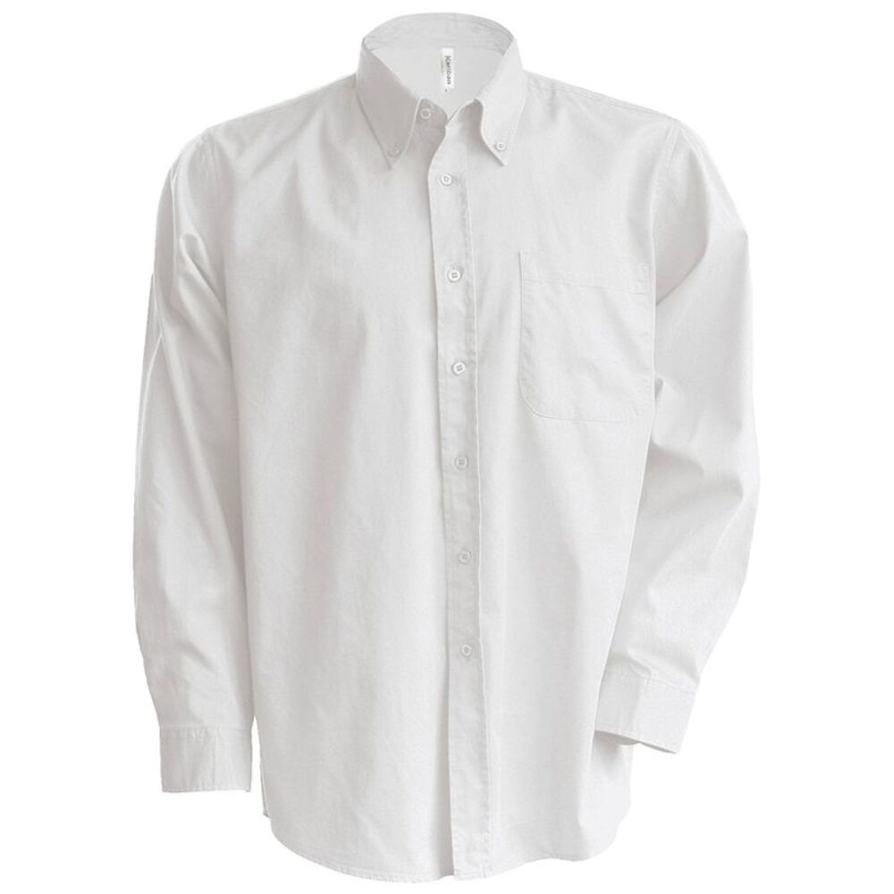 Kariban Mens Long Sleeve Easy Care Oxford Shirt / White